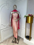 Peach Pearl Embroidered Suit Set