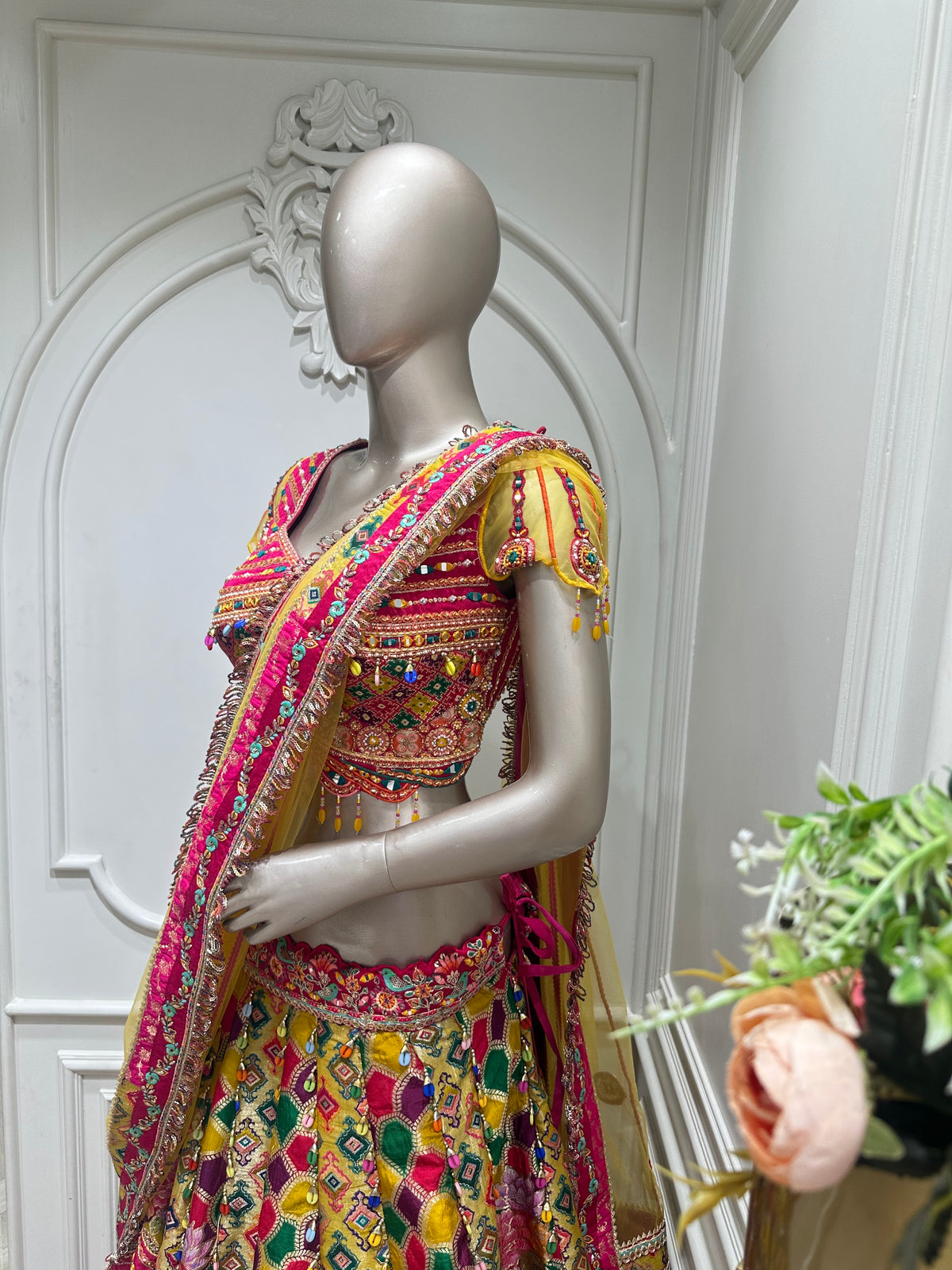 pink lehenga by Mamta Saree - blouse detail