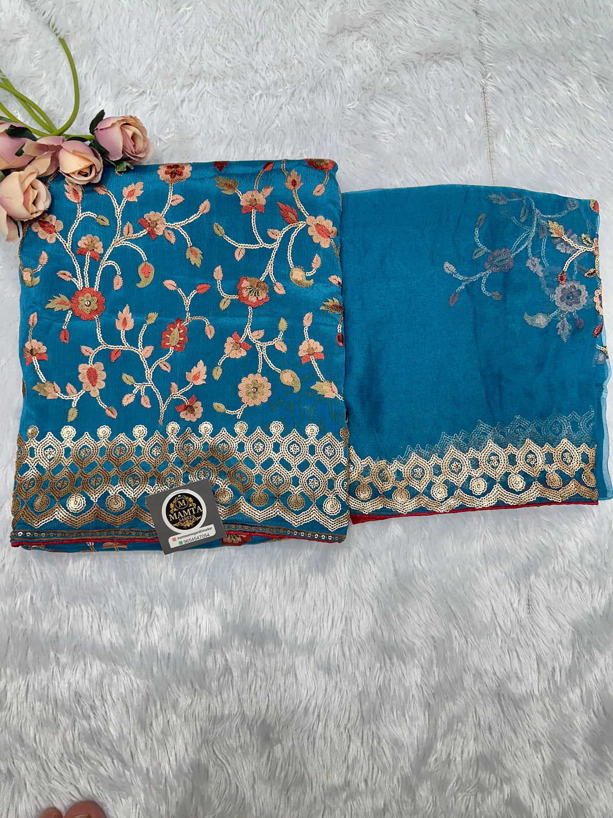 Mustard dress material by Mamta Saree - view 3