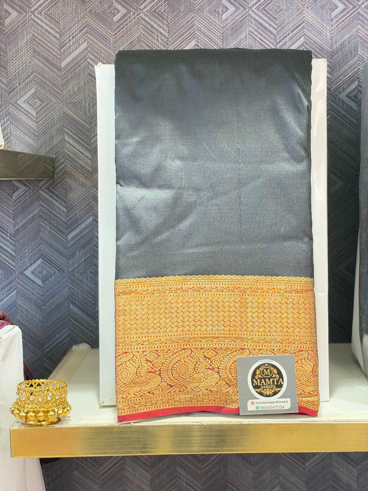black saree by Mamta Saree - full drape