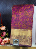 Purple Paisley Print Saree