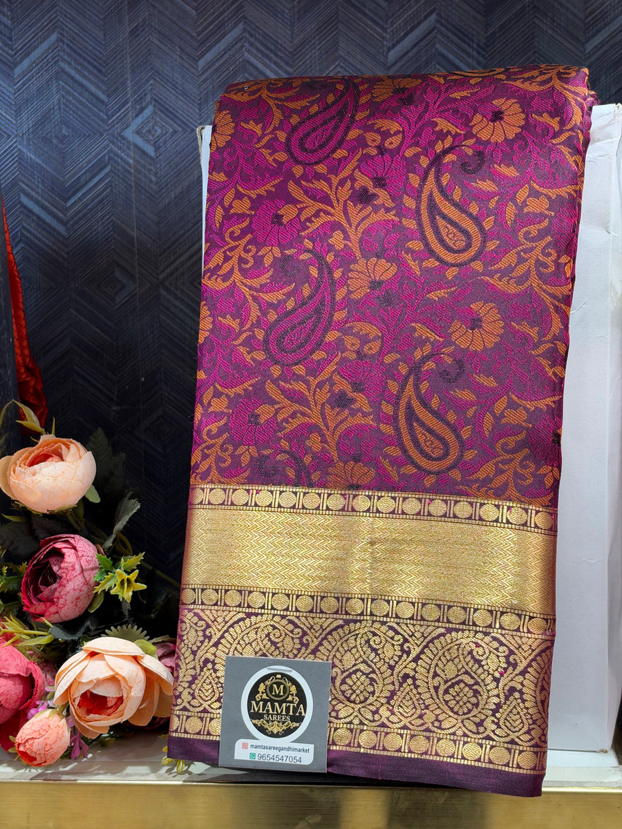 purple saree by Mamta Saree - full drape