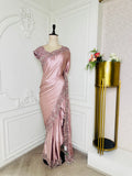 Onion Pink Embroidered Saree
