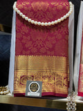 Wine Floral Peacock Saree