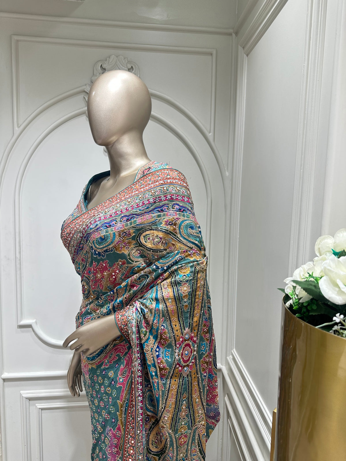 firoze saree by Mamta Saree - blouse detail
