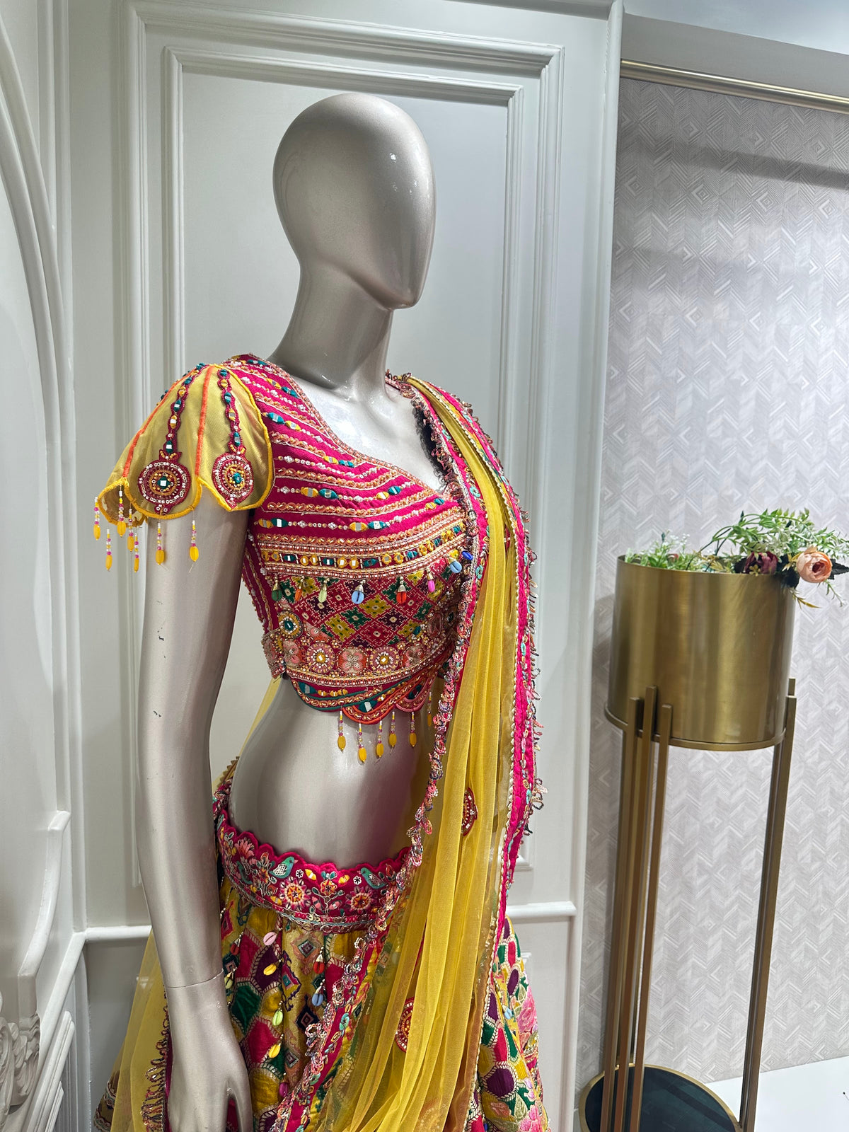 pink lehenga by Mamta Saree - skirt detail
