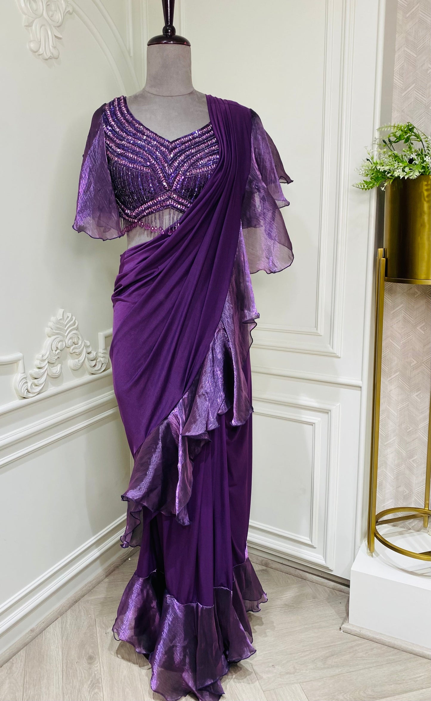 Purple Ready to Wear saree