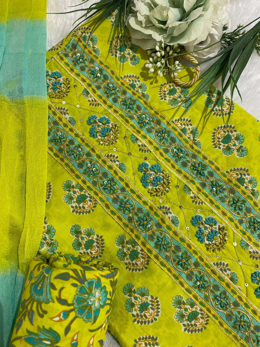 Spring Green Cotton Suit