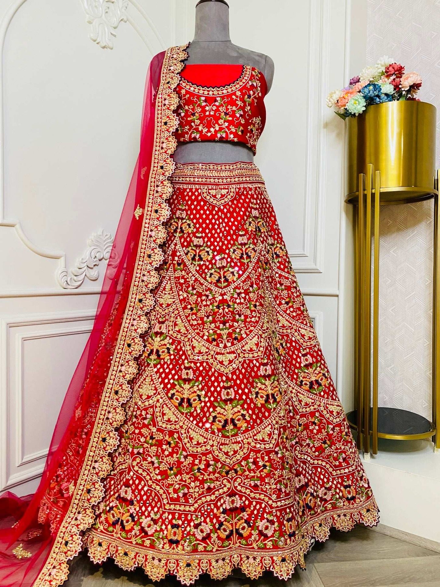 Crimson Red Bridal Lehenga