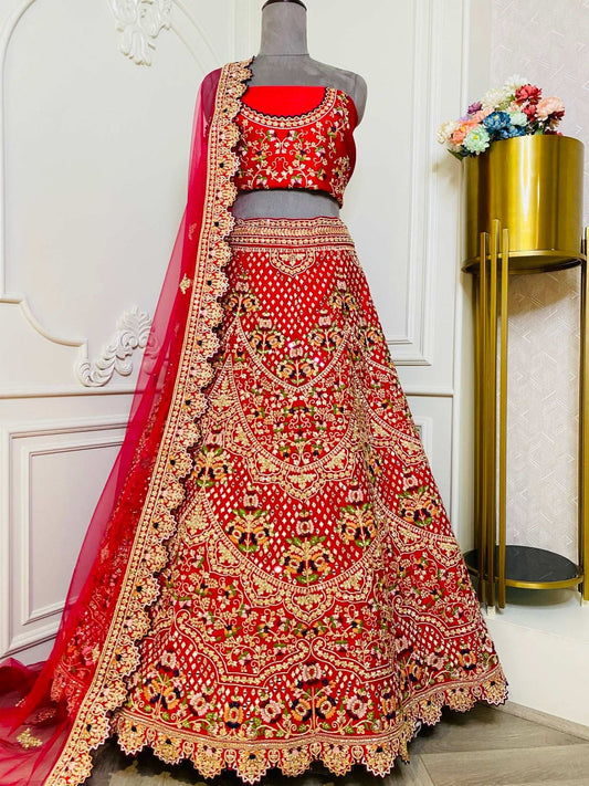 Crimson Red Bridal Lehenga