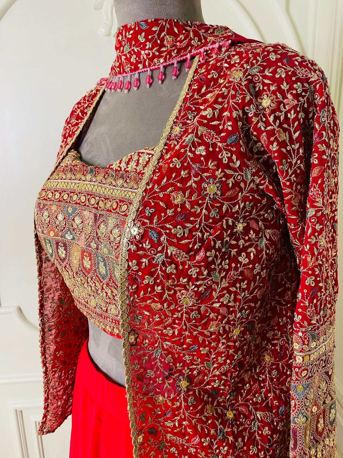 Hot pink sharara set