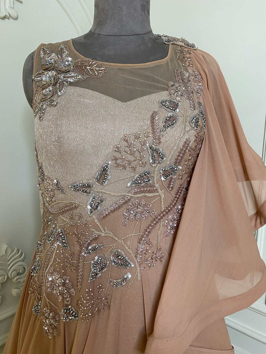 Blush Pink Soft Lycra Gown Gown