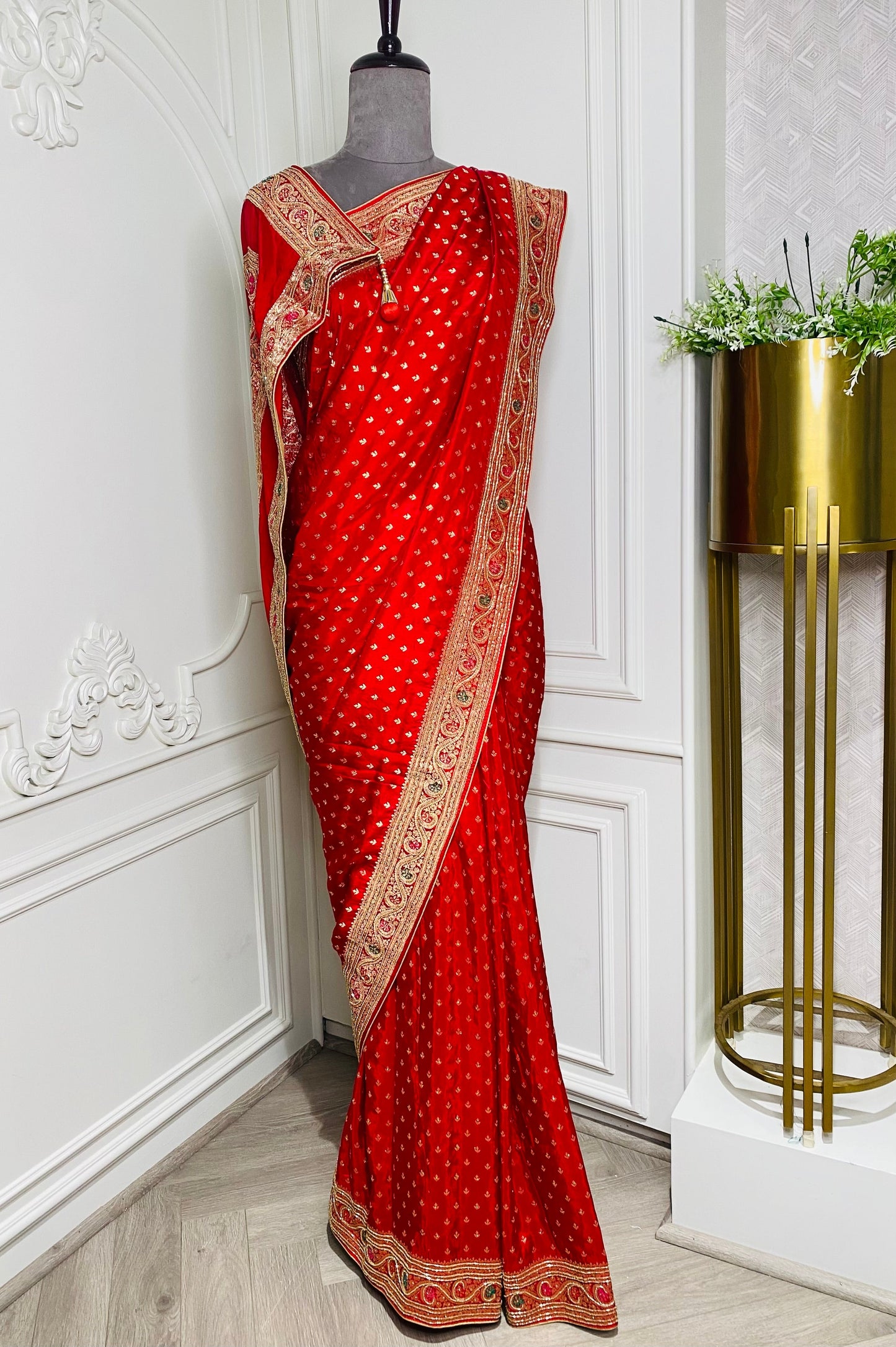 Red banarsi silk saree
