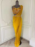Dijon yellow Ready to wear saree