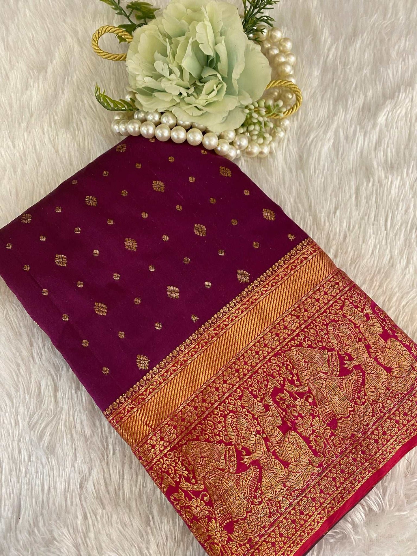 Purple Kanchipuram Silk Saree