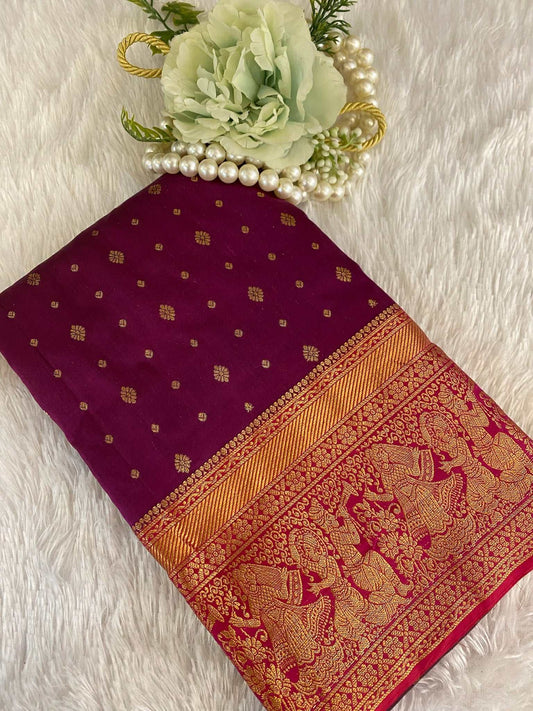 Purple Kanchipuram Silk Saree