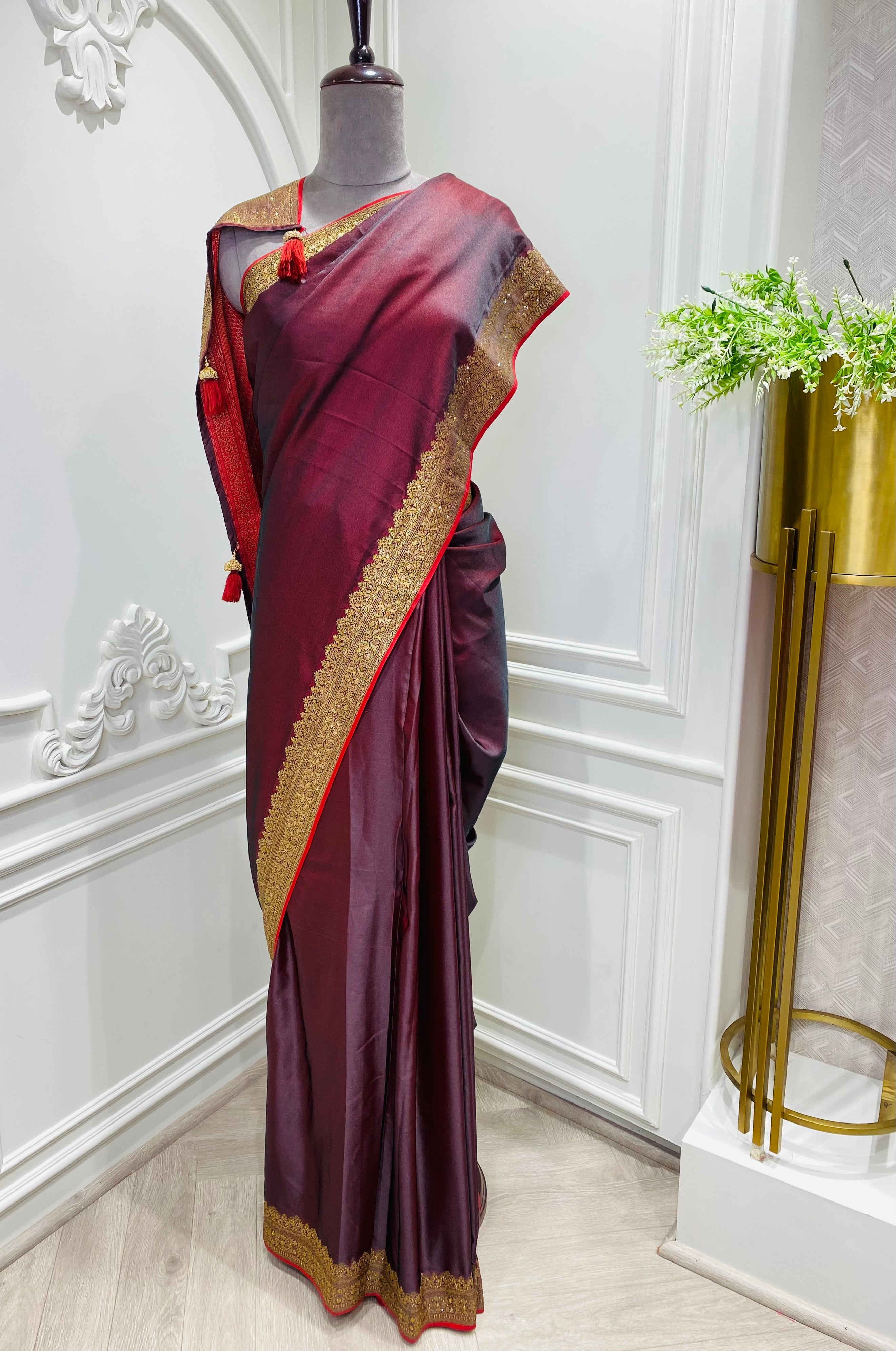 Palia silk saree with border