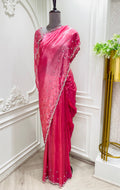 Gajri hand work organza saree