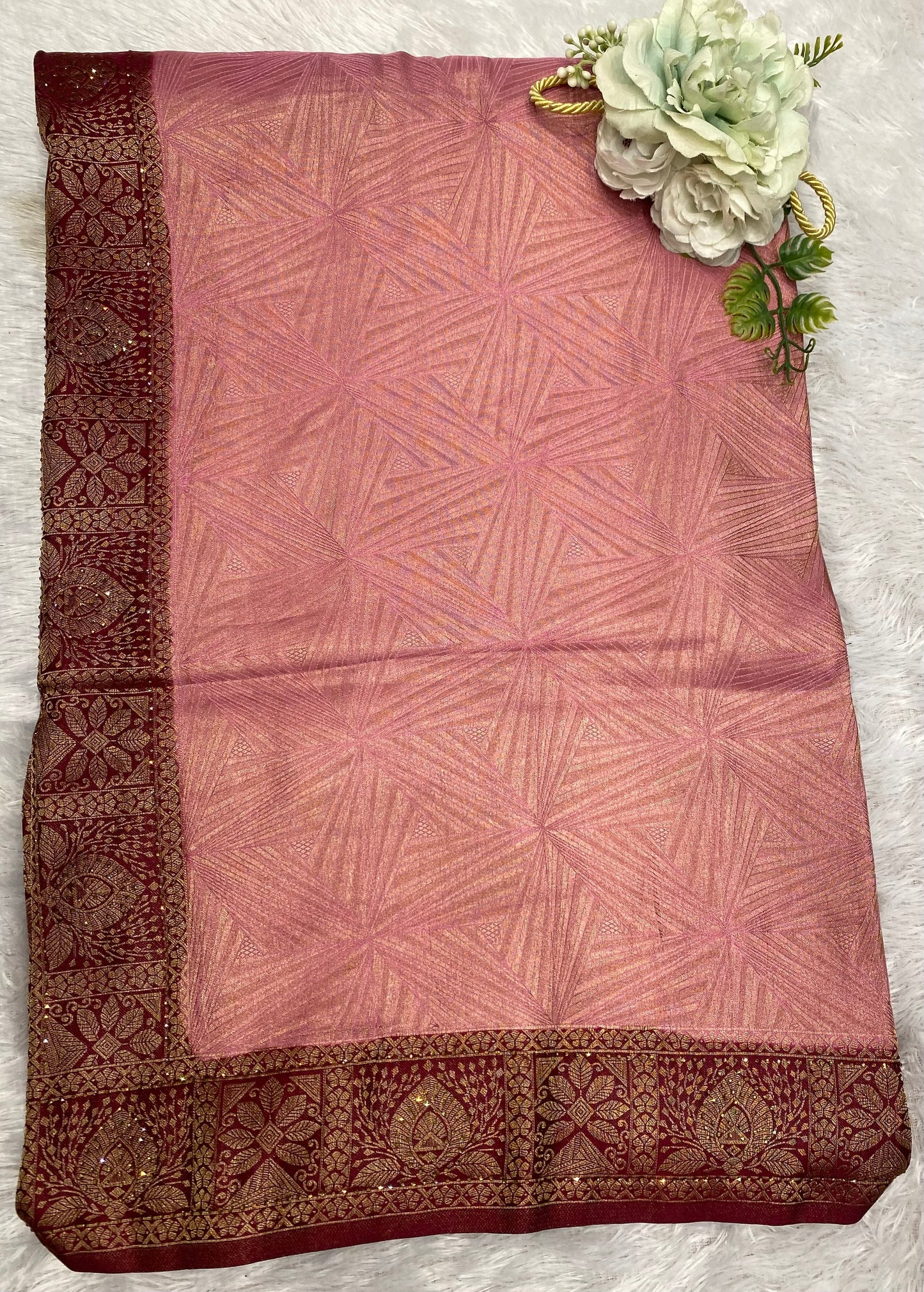 Soft silk saree with contrast border