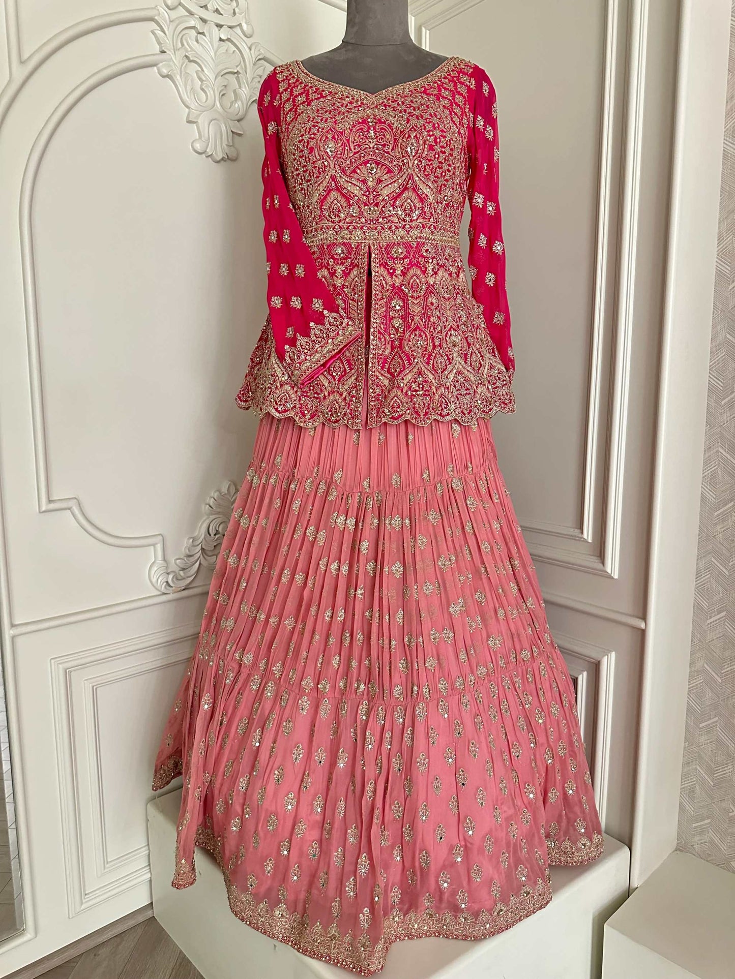 Long koti dress crafted from premium Georgette fabric | MAMTA SAREE 