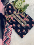 Pure Cotton Suit With Printed Bottom