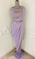 Elegant Lavender Drape Saree