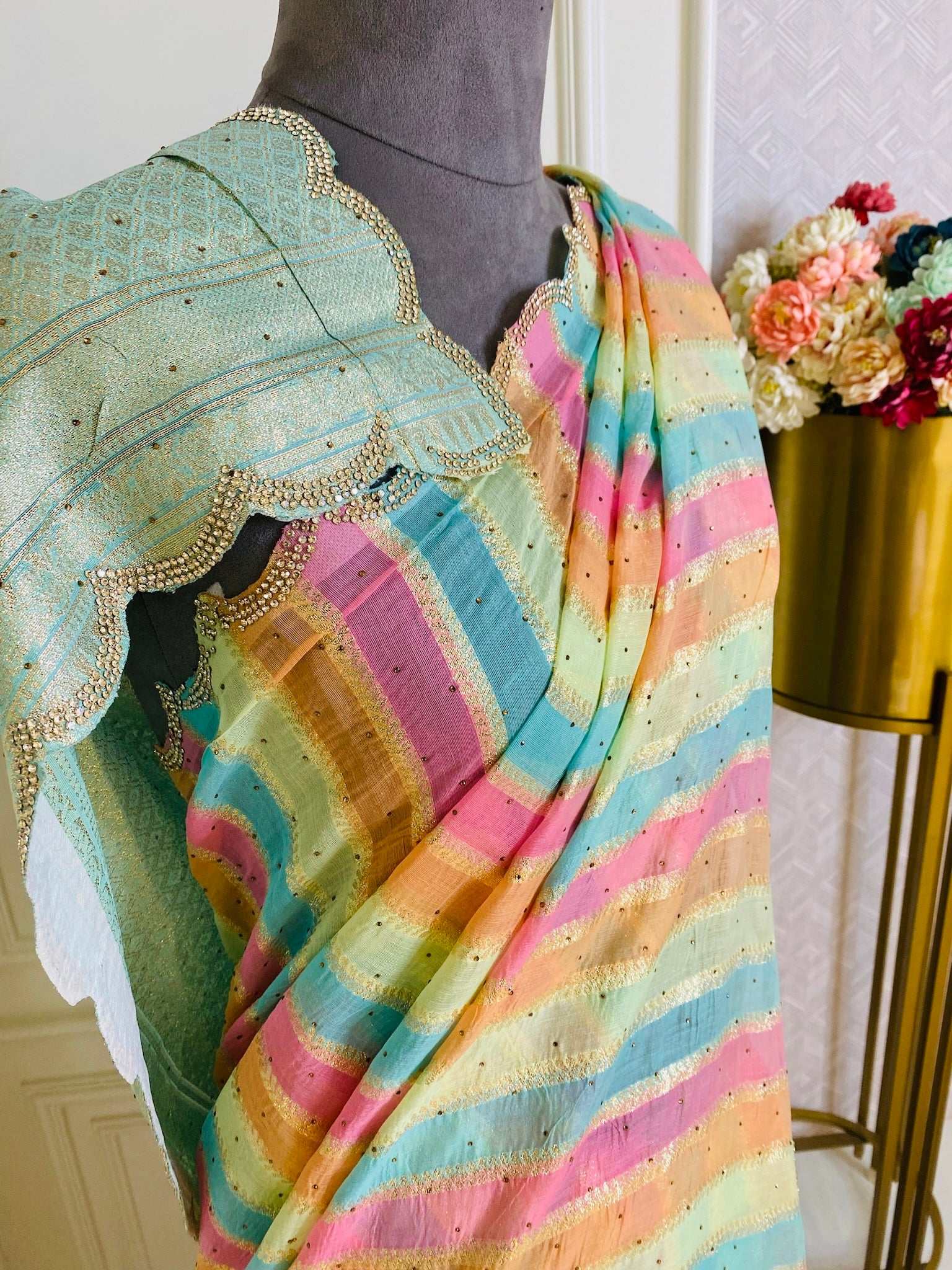 Multi-Color Organza Saree