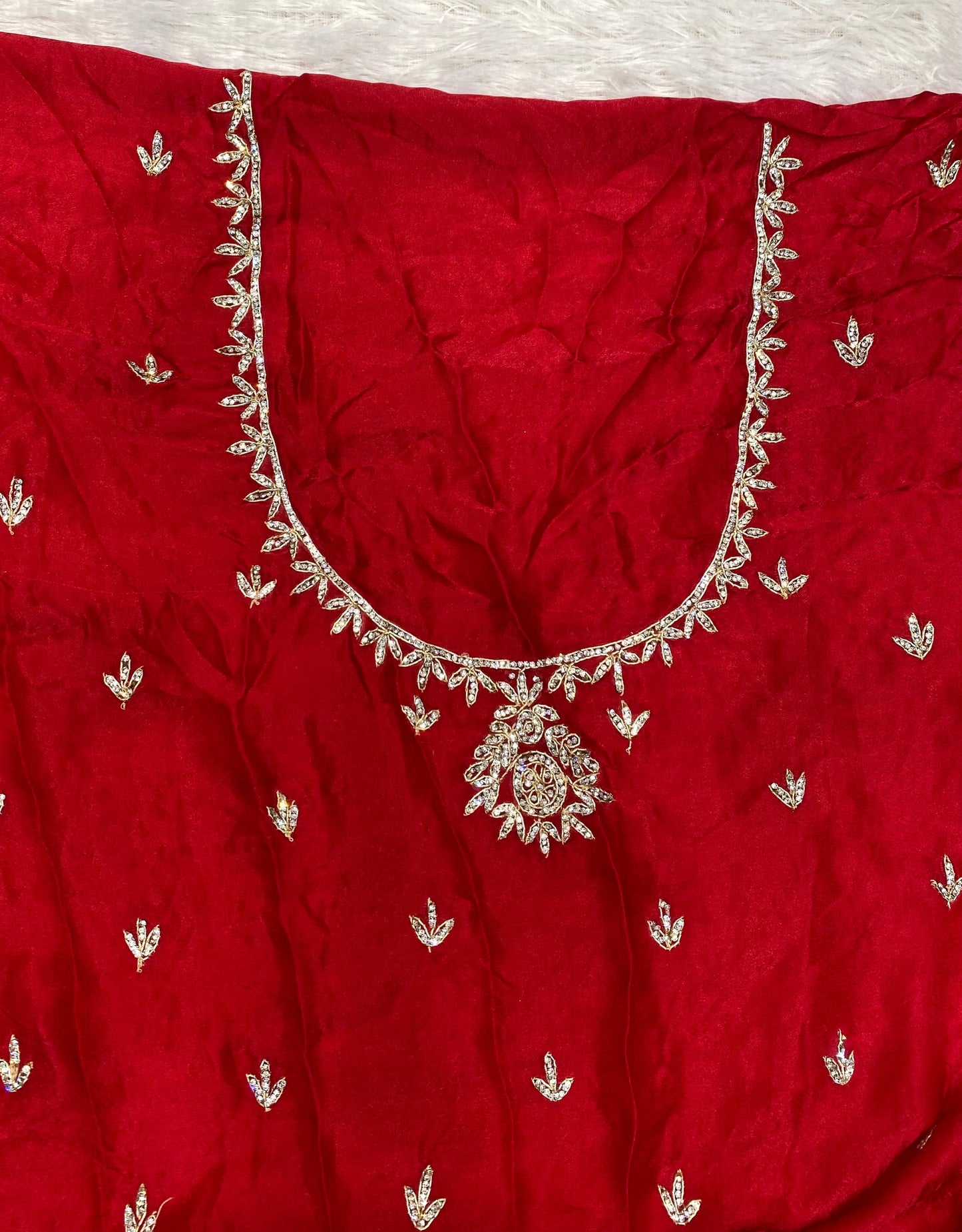 Caripaya saree hand work with zarkan