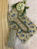 Ivory Suit Flower Print Suit