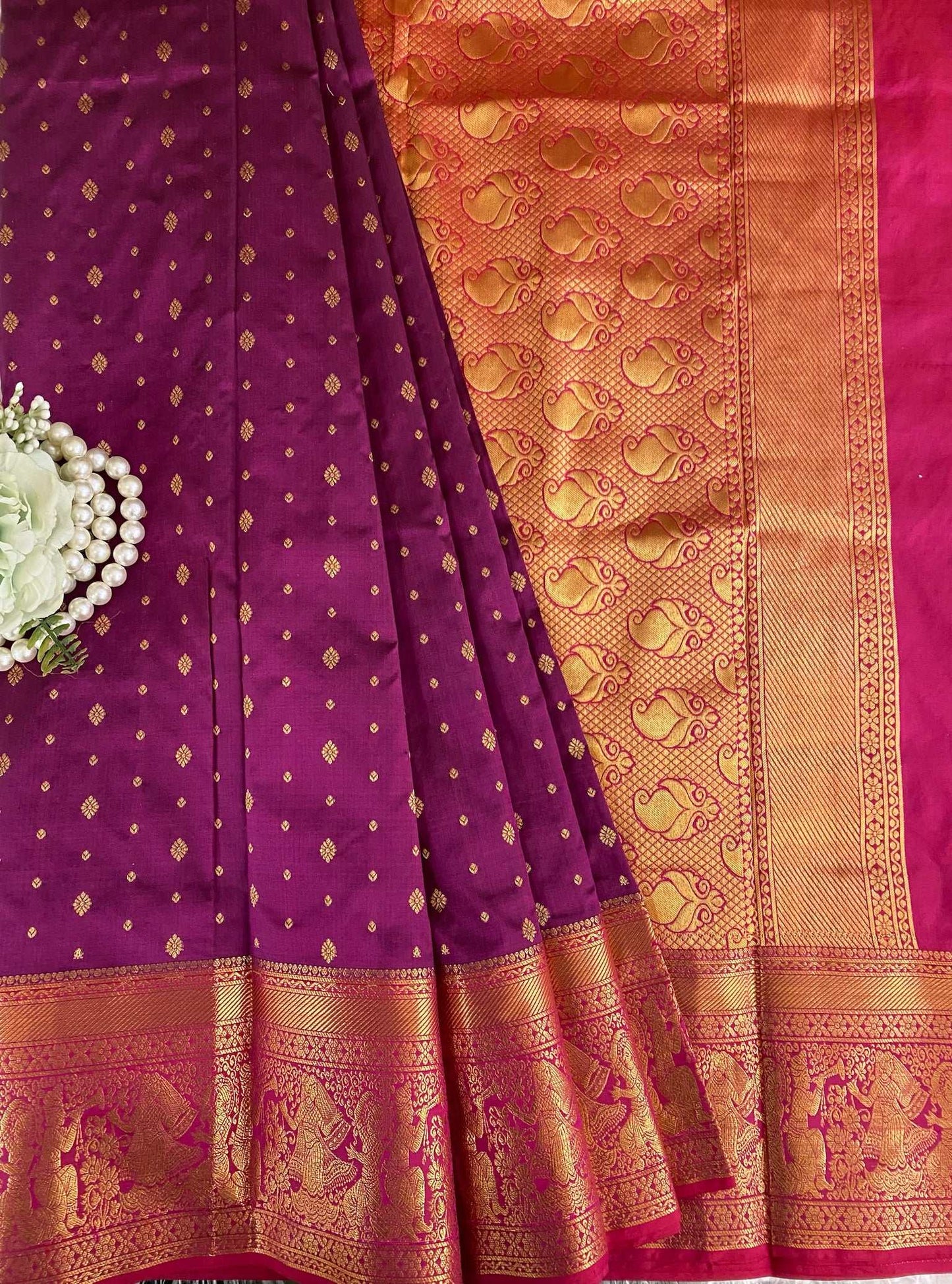 Purple Kanchipuram Silk Saree