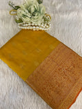 Mustard Zariwork Pure Silk Saree