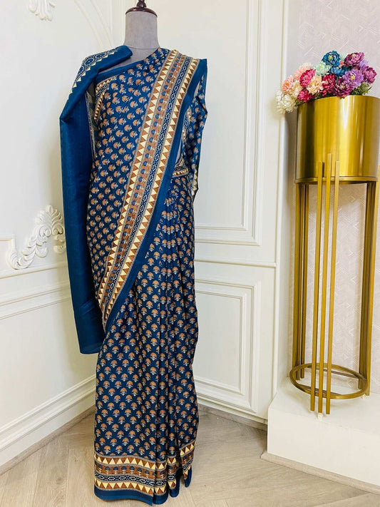 Cotton Silk Blue saree