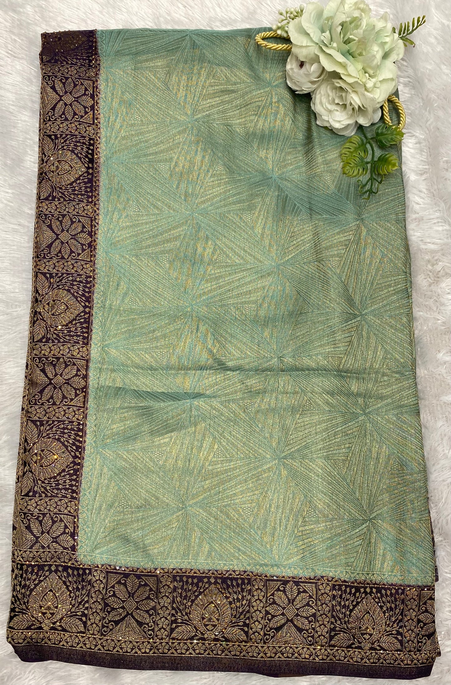 Soft silk saree with contrast border