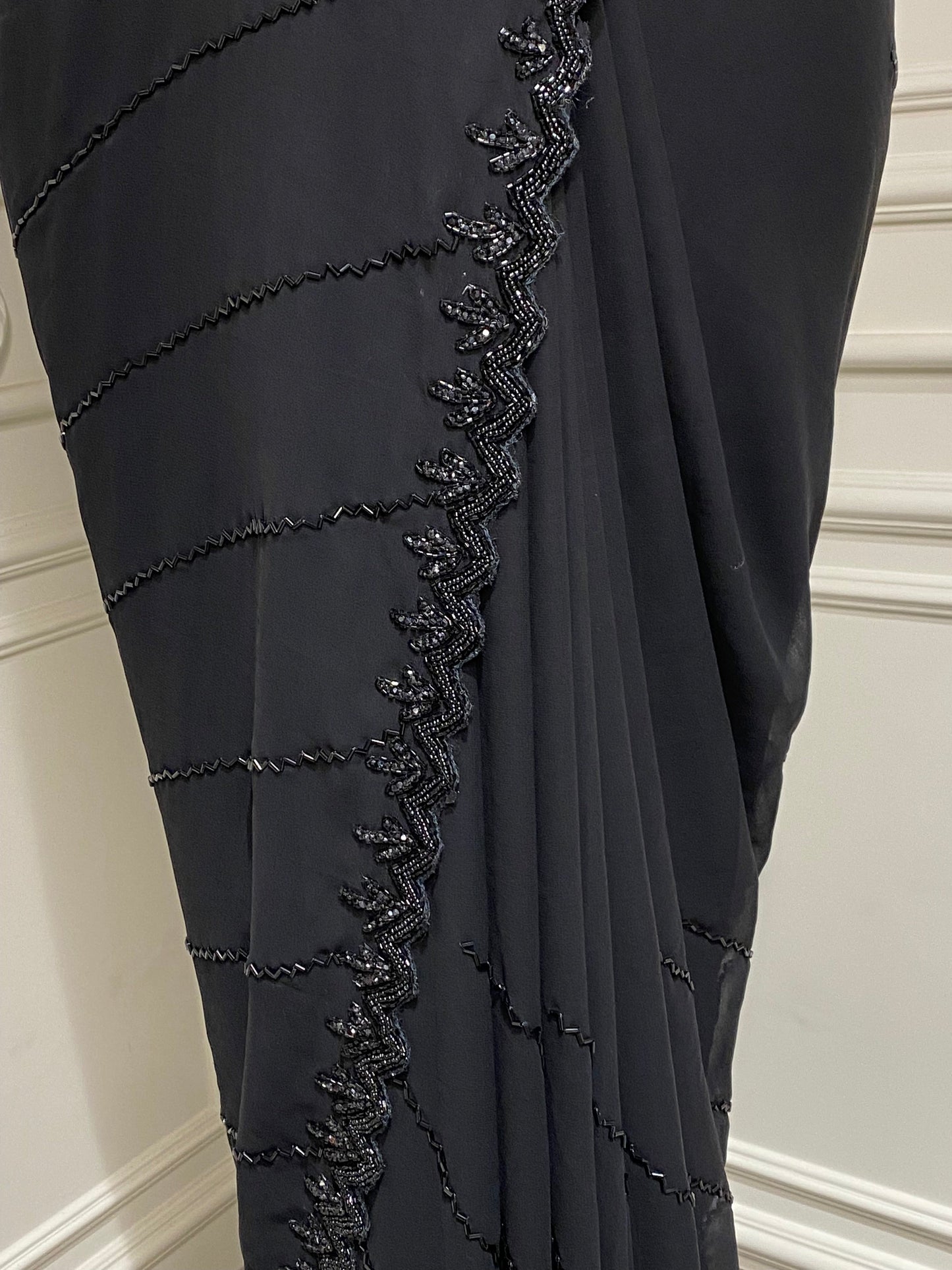 black saree in georgette fabric