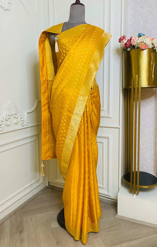 Khaddi Silk Mustard Saree