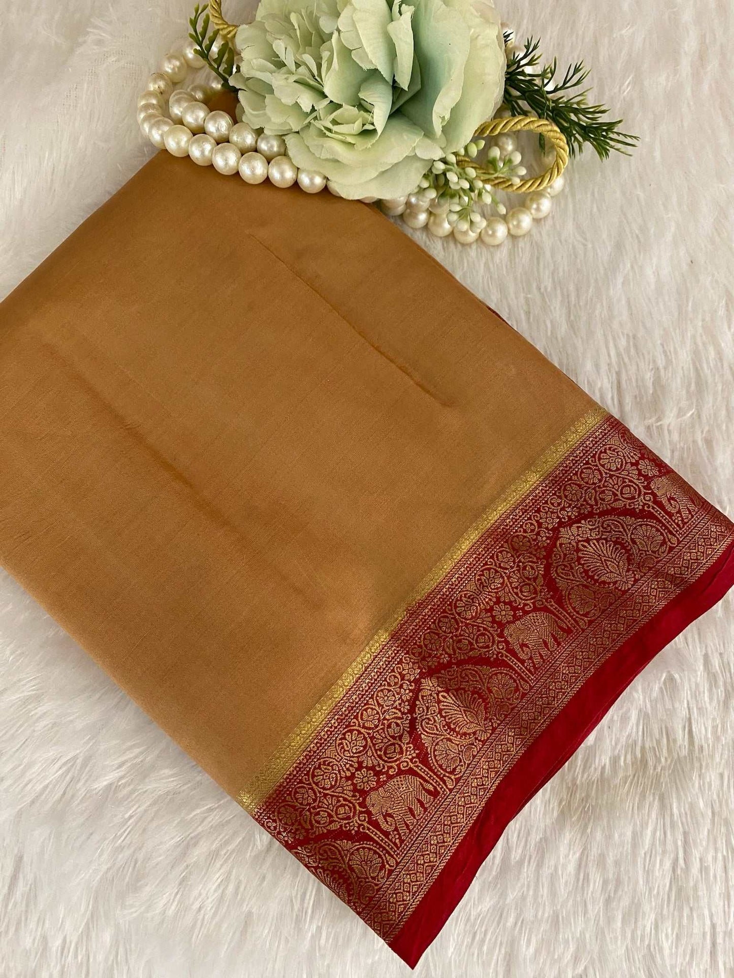 badge Green Zariwork Pure Silk Saree
