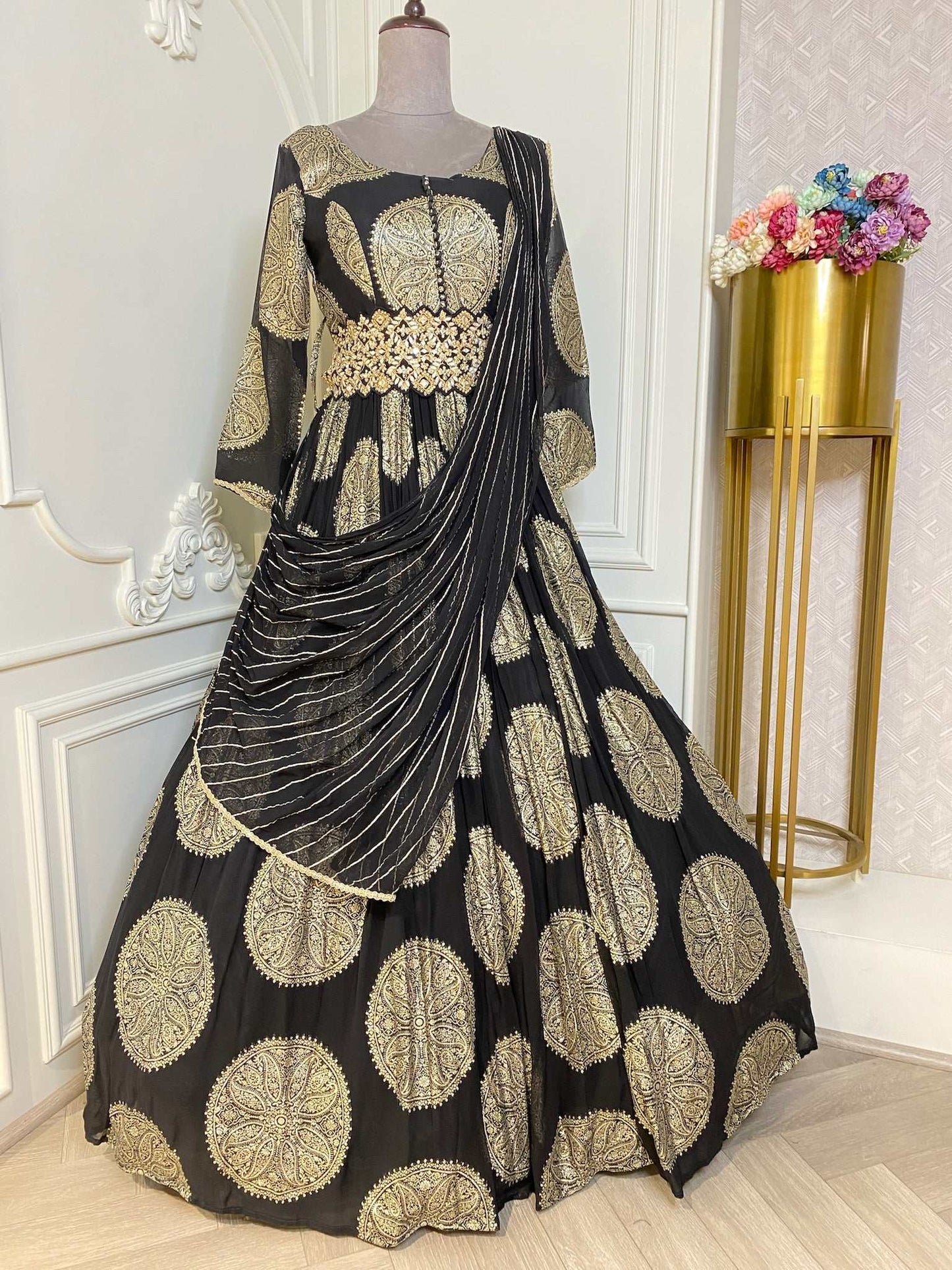 Beautiful Black Indo Gown
