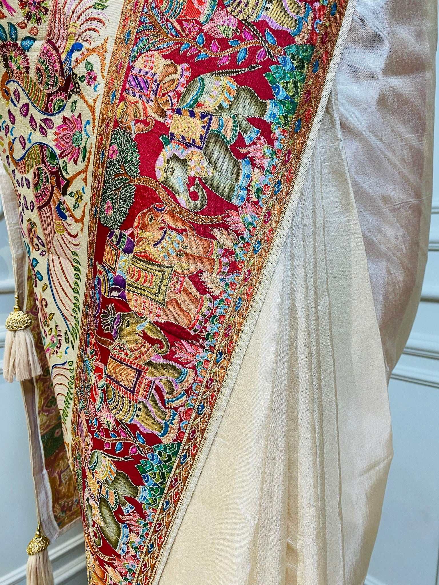 Ivory Soft Silk Saree