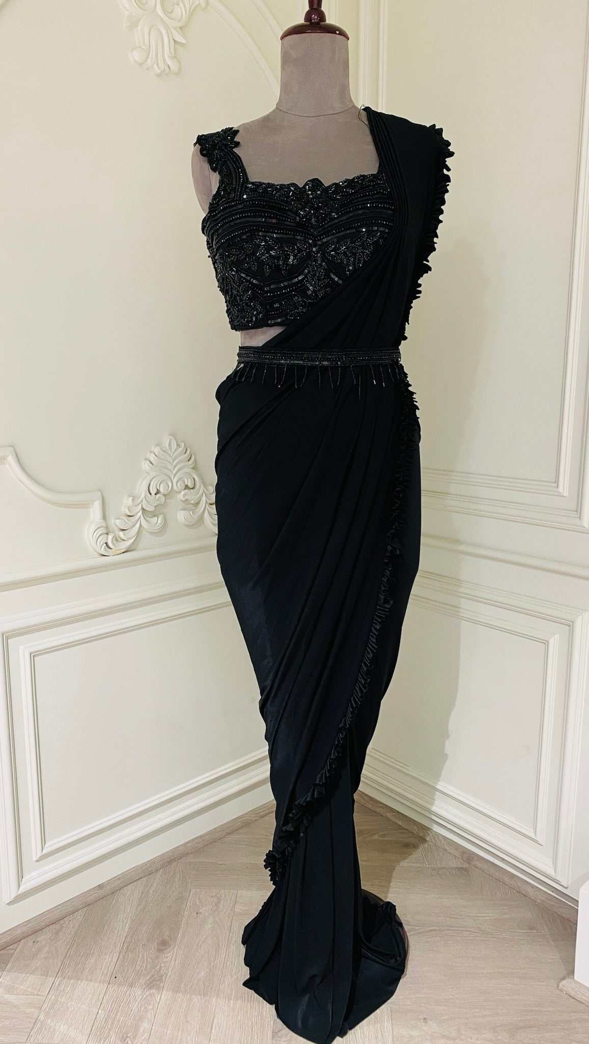 Classic Black Ready-to-Wear Saree