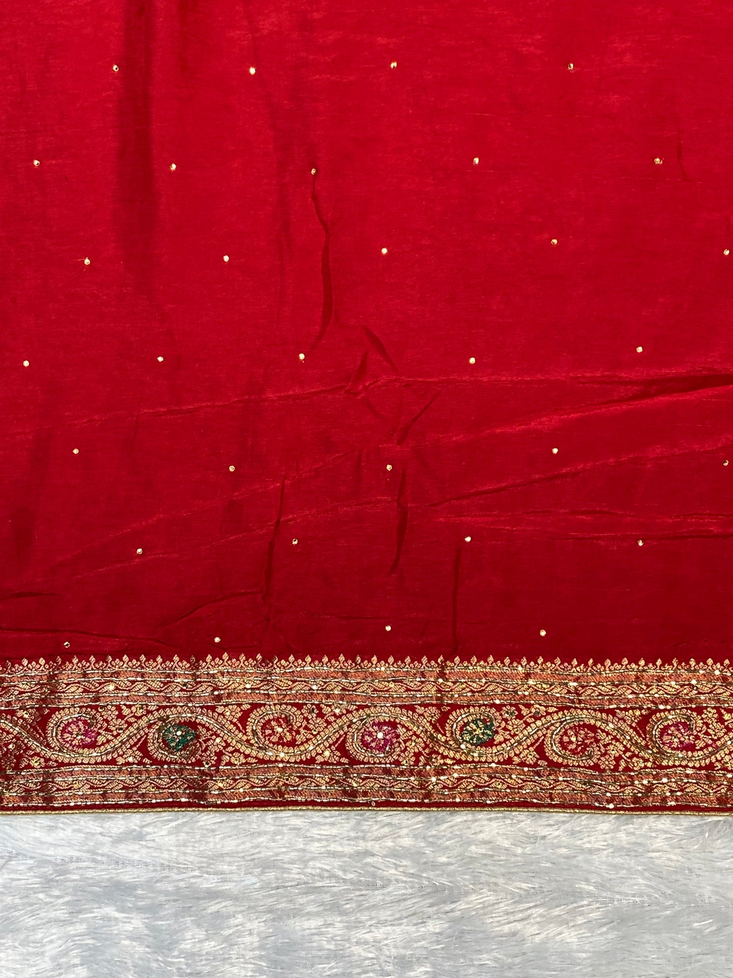 Red banarsi silk saree