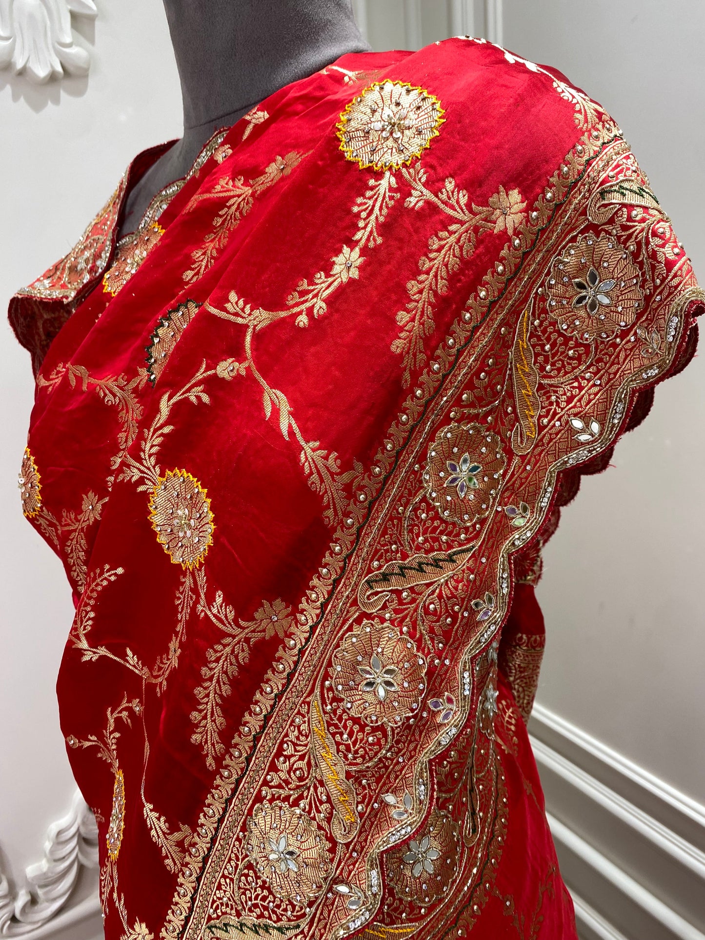 Pure silk saree with work