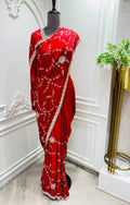 Caripaya saree hand work with zarkan