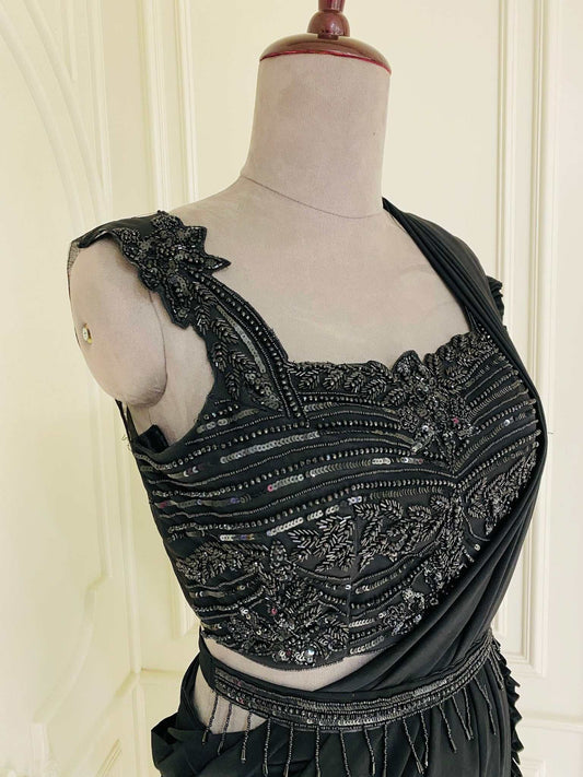 Classic Black Ready-to-Wear Saree