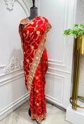 Pure silk saree with work