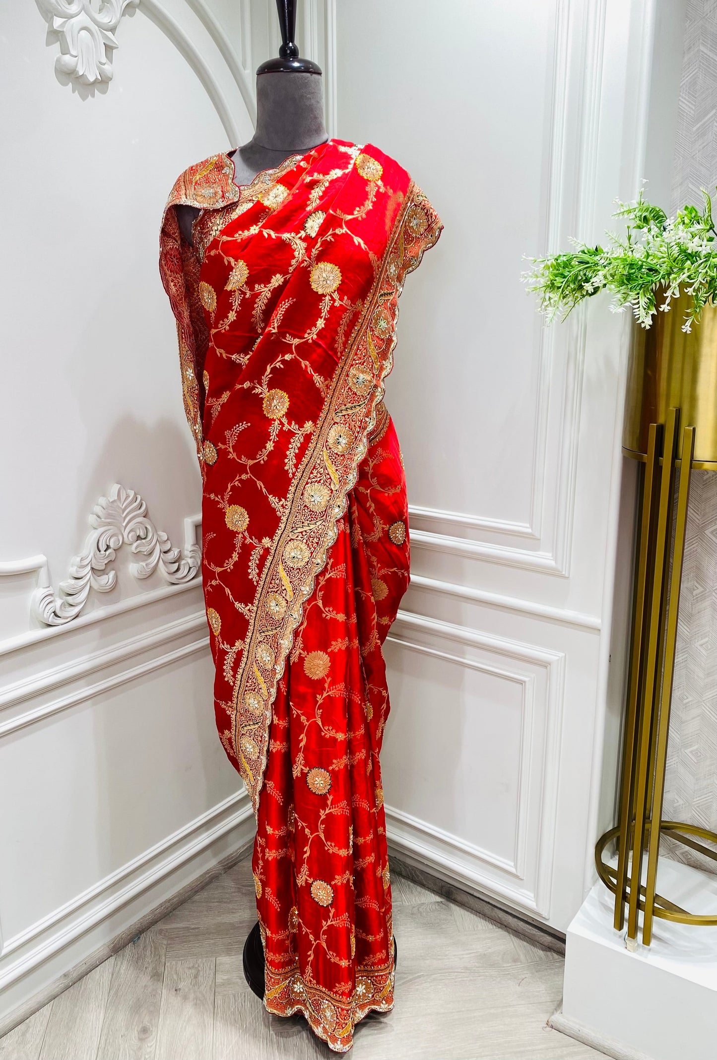 Pure silk saree with work