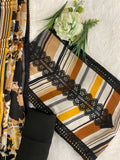 PURE MUSLIN UNSTITCHED SUIT WITH DIGITAL PRINTED AND LACE