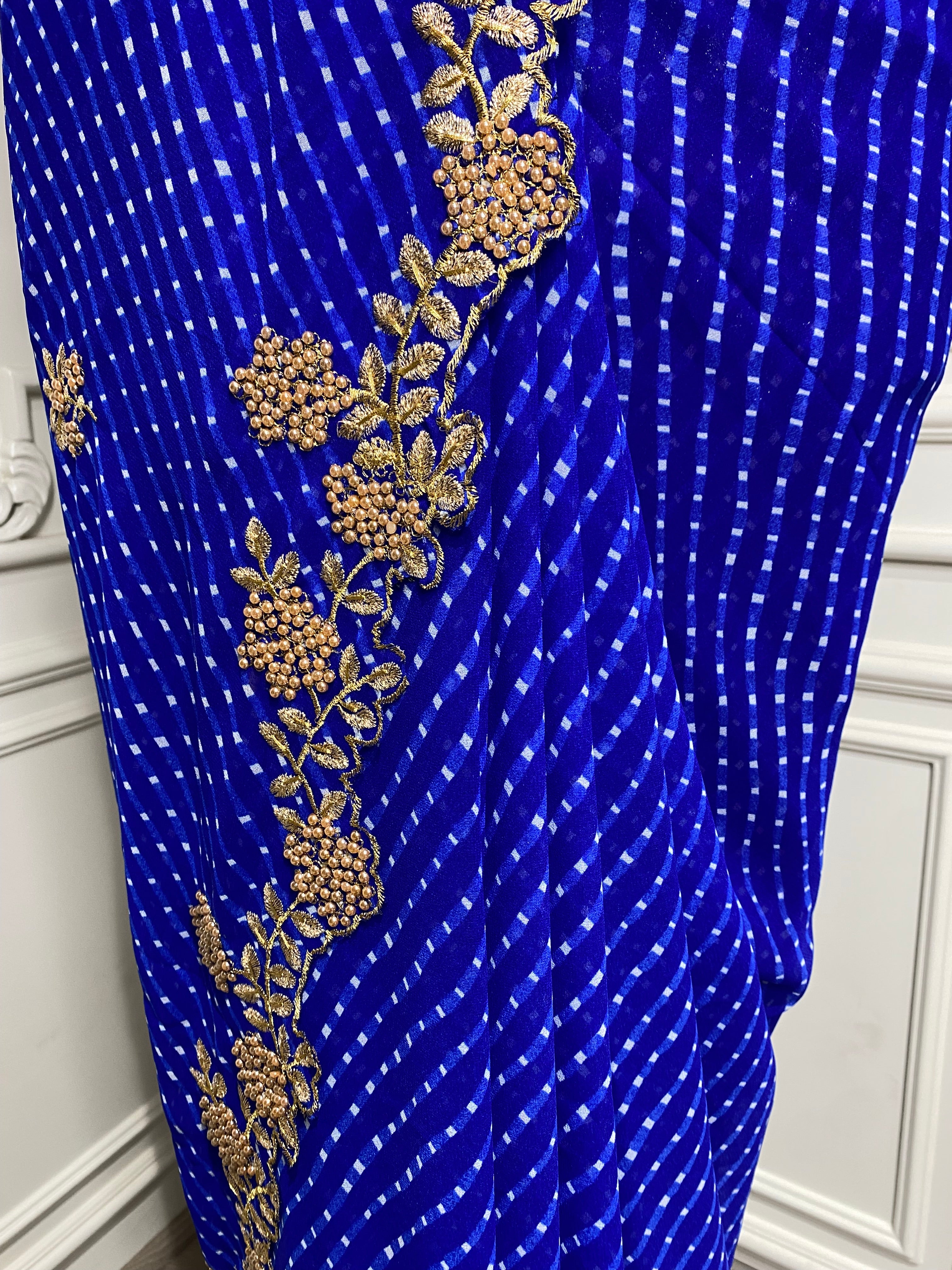 Georgeet Lehriya Saree WITH CUT WORK BORDER