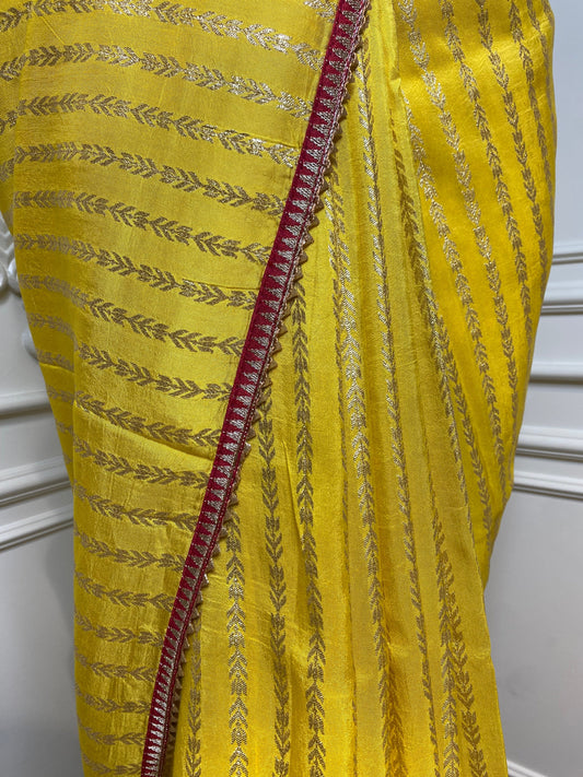 SOFT DOLA SILK SAREE WITH CONTRAST BORDER
