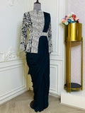MIDNIGHT STAR DARK BLUE DRESS WITH SEQUINS, SALI, THREAD WORK, CUT DANA