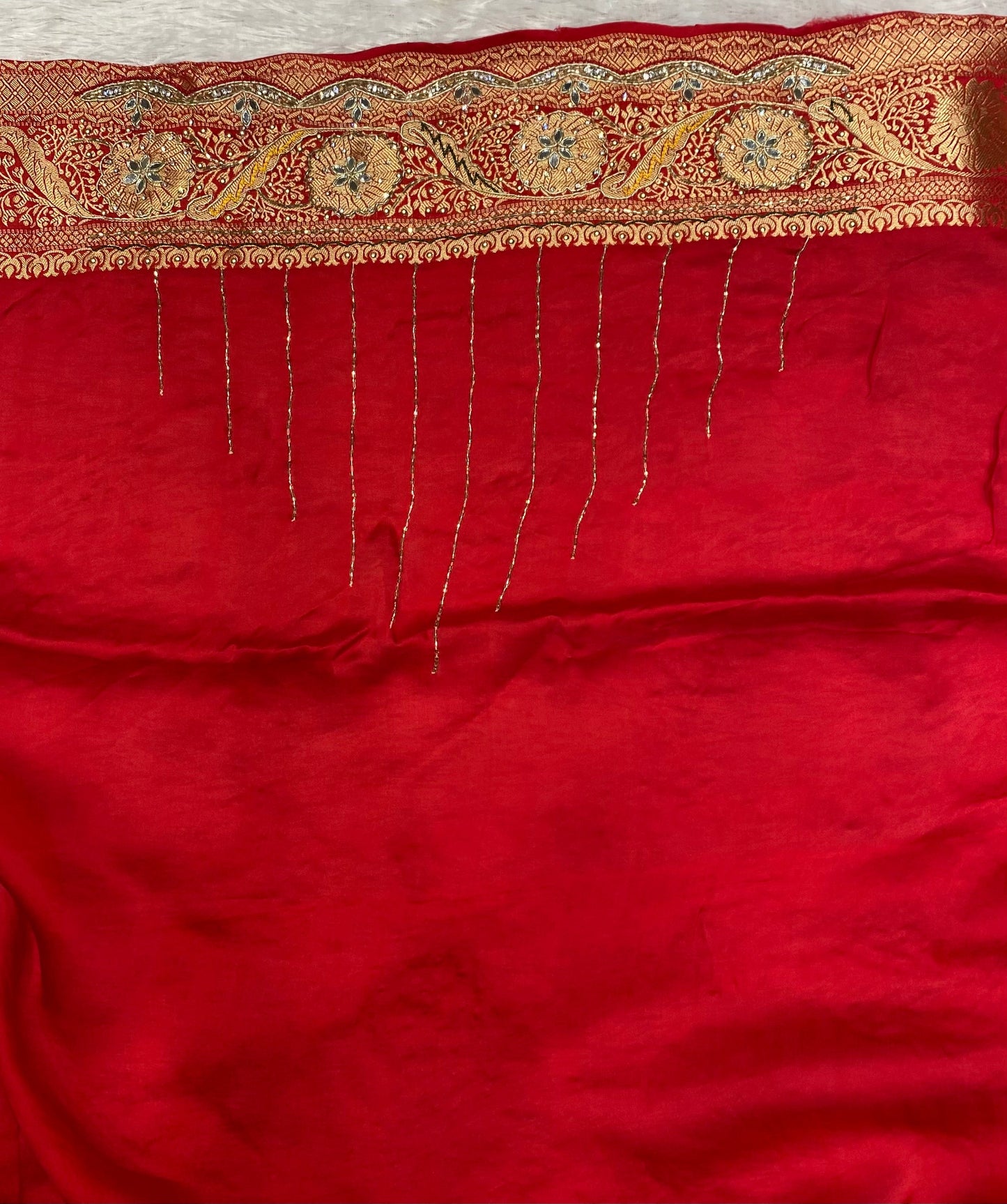 Pure silk saree with work